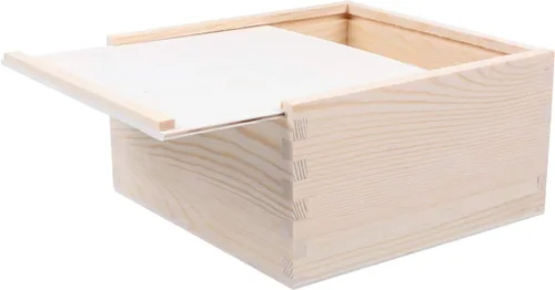 Vista 9 de Kisangel Caja de regalo de madera con tapa deslizante Caja