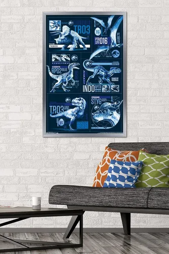 Vista 15 de Trends International Jurassic World: Fallen Kingdom - Póster de pared con cuadrícula, 14.725 x 22.375 pulgadas, versión enmarcada de madera