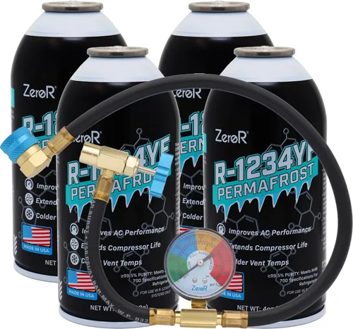 Vista 6 de ZeroR® Permafrost para sistemas de CA R1234YF Potenciador de rendimiento 2 latas + medidor de grifo HD de 24 pulgadas