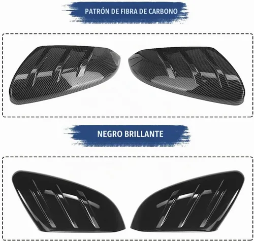 Vista 3 de 2 fundas para espejo lateral de puerta compatibles con Honda Civic 2016-2021 10ª generación Sedan Coupé Hatchback estilo extendido carcasa de espejo