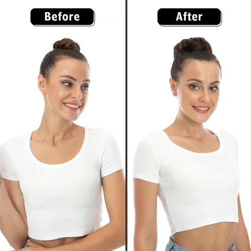Vista 4 de Bella Hair - Rodete de extensión de cabello 100 % humano para banda elástica, extensión de cola de caballo ondeada, rizada o desordenada
