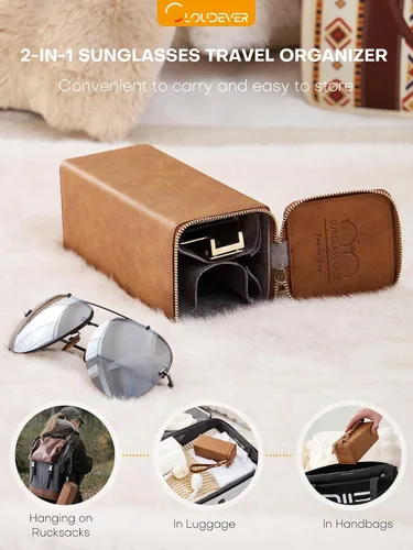 Vista 3 de Sunglasses Travel Case Organizer Hangable for Men Women, Eyeglasses Foldable Storage Organizer
