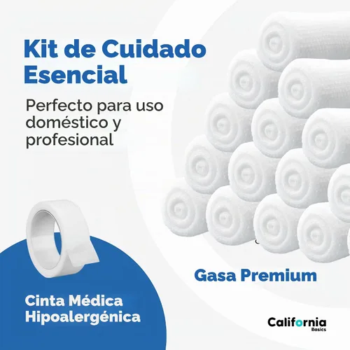 Vista 7 de California Basics Paquete de 12 rollos de vendaje de gasa con cinta, 2 pulgadas x 4 yardas, envoltura suave, elástica y transpirable para el cuidado