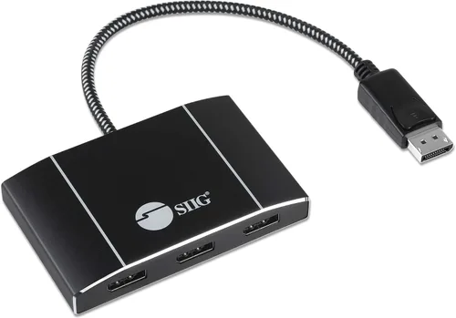 Vista 10 de SIIG - Divisor DisplayPort para monitores duales, DisplayPort 1.2 a 2 HDMI MST Hub divisor de video, monitor en cadena DisplayPort margarita,