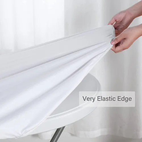 Vista 4 de Mantel redondo ajustable de mármol, diseño regular de piedra nostálgica, borde elástico, impermeable y lavable, apto para mesa de 24 pulgadas