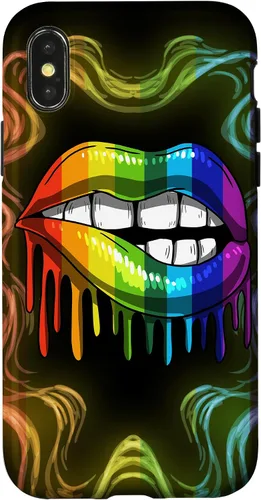 Vista 5 de Rainbow Lip Drip Lesbiana Gay Pride Bisexual Transgénero LGBT Funda para iPhone 17
