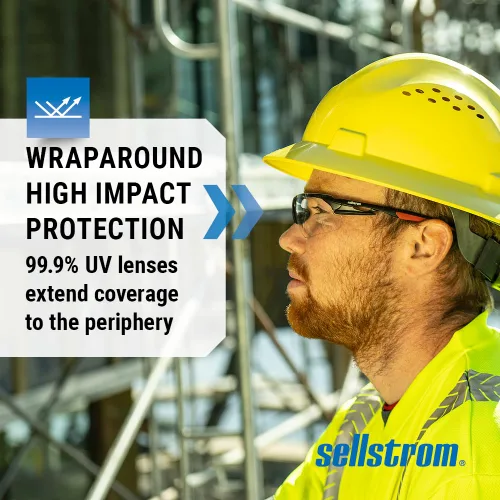 Vista 3 de Sellstrom Gafas de seguridad XP450, antivaho y 99% UV, alto impacto, antideslizante, protección ocular para hombres y mujeres, para usos
