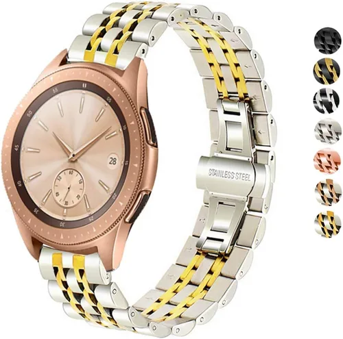 Vista 10 de Correa compatible con Samsung Galaxy Watch 6/6 Classic/Galaxy Watch 5/5 Pro / 4/4 Classic / 3 1.614 in / Active 2, correa de repuesto de metal