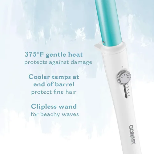 Vista 3 de Conair OhSoKind - Varita rizadora para cabello fino de 1 pulgada, varita recta que produce ondas impecables