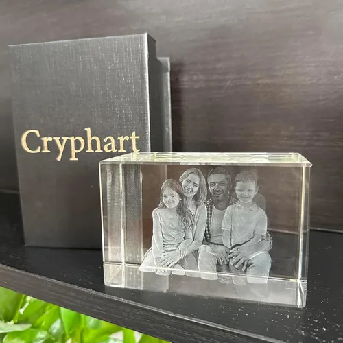 Vista 9 de Foto de cristal 3D personalizada, regalos personalizados para mujeres, esposa, hombres, mamá, papá, para ella, para él Foto grabada con láser