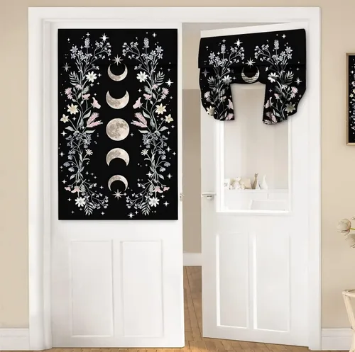 Vista 53 de Cortinas de puerta negras y rojas para ventanas de puerta, estampado de leopardo y cebra, cortinas de ventana para puerta de vidrio francesa