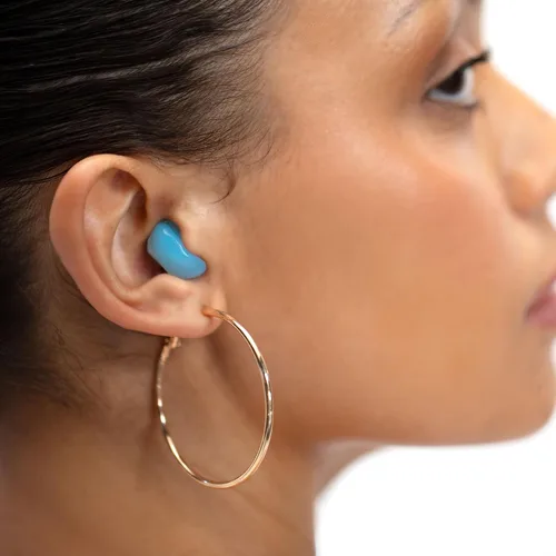 Vista 2 de Eargasm Squishies - Azul Tapones para los oídos moldeables multiusos con reducción de ruido, cancelación de ruido, impermeables, herméticos