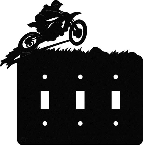 Vista 13 de Placa de pared para interruptor de luz cuádruple para motocross todoterreno, para 2 conductores, (palanca cuádruple (v2), color negro