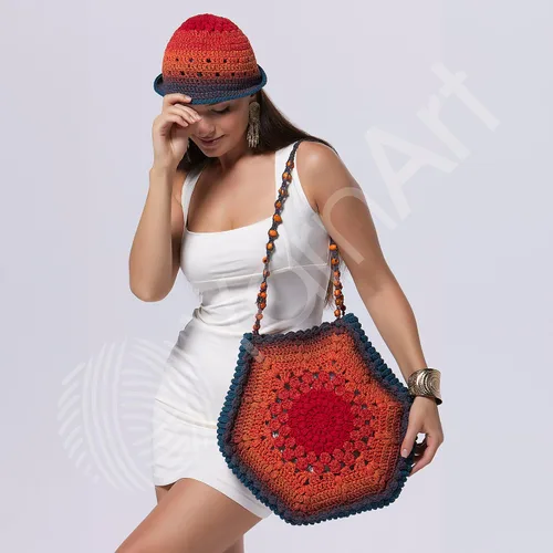 Vista 4 de YarnArt Macramé de Algodón Spectrum – Cuerda Multicolor 80% Algodón – 8.8 oz (250g), 246 yardas (225m) – Cuerda Colorida para Nudos, Tejido