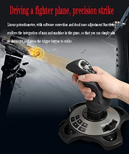 Vista 3 de Flight simulator controls pxn 2113 pc Joystick usb pc flight simulator controls with Vibration Function and Throttle Control Wired Game Flight Stick