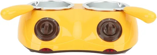 Vista 4 de Fondue eléctrica de chocolate, olla para derretir chocolate, simple de 20 W, 2 ajustes de temperatura para vacaciones para mantequilla (amarillo)