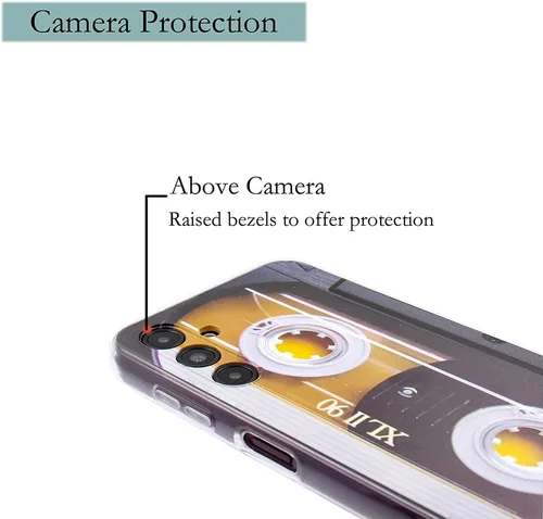 Vista 4 de Compatible con Samsung Galaxy A14, funda delgada de doble casete retro a prueba de golpes, suave, funda protectora para Samsung Galaxy A14