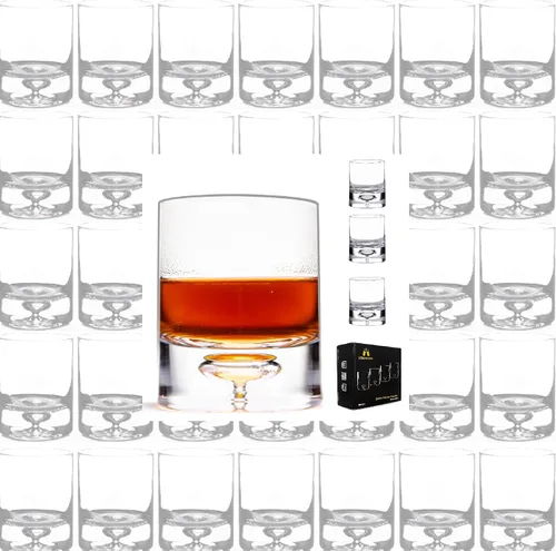 Vista 9 de LEMONSODA Vaso de cristal con base de burbujas de cristal, 9.5 onzas, juego