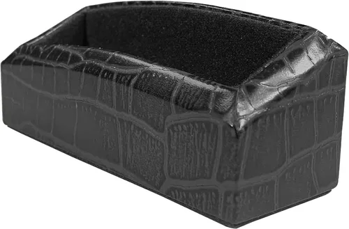 Vista 2 de Dacasso Tarjetero de piel con relieve de cocodrilo negro