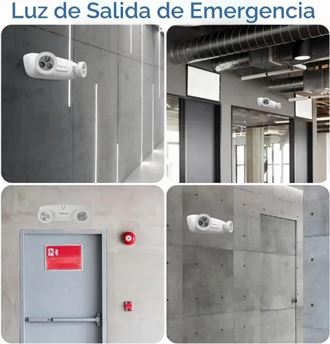 Vista 5 de TANLUX Luces de emergencia LED con batería de respaldo, dos cabezales ajustables para luces comerciales, certificación UL, CA 120/277V, cableadas