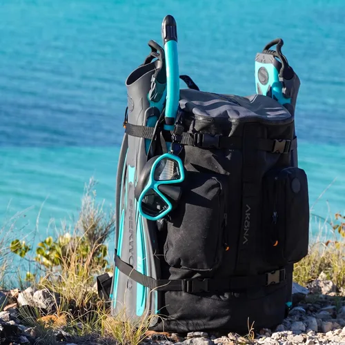 Vista 6 de AKONA Globetrotter Mochila de buceo – Bolsa de viaje de buceo todo en uno de 58L para equipo de buceo y buceo, se adapta a regulador, BCD, máscara