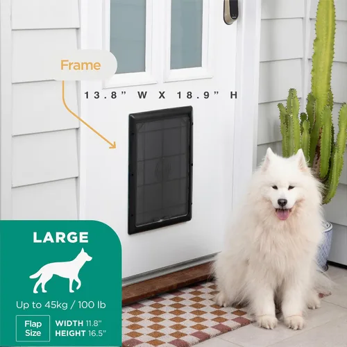 Vista 3 de Hakuna Pets Puerta esencial para mascotas, grande, color negro