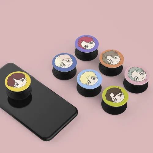 Vista 4 de BTS PopSockets PopGrip: Agarre intercambiable para teléfonos y tabletas Productos de licencia oficial SDver Jimin