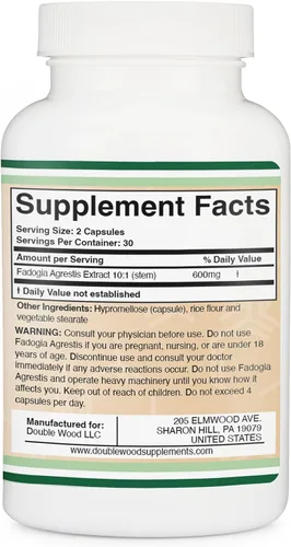Vista 2 de Fadogia Agrestis 600mg Per Serving (60 Capsules) Powerful Extract to Support Athletic Performance (Third Party Tested, Non-GMO, Vegan, Gluten Free)
