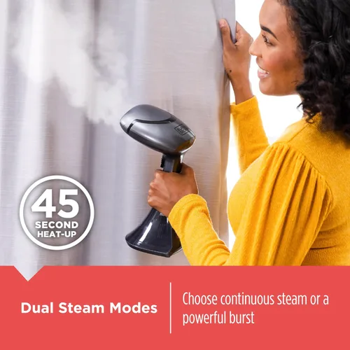 Vista 3 de BLACK+DECKER Vaporizador de mano avanzado HGS350, calentamiento de 45 segundos, 70% más de vapor, elimina arrugas de telas, ropa y tapicería