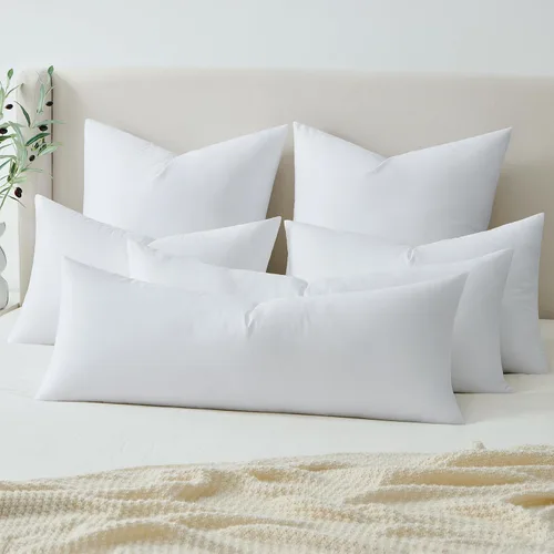 Vista 7 de MIULEE Almohada alternativa de plumón de 12 x 16 pulgadas, almohada suave y esponjosa para sofá, cama, sofá, soporte lumbar de lujo Fluffy and