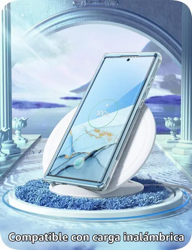 Vista 6 de i-Blason Funda para Samsung Galaxy S22 Ultra 5G (2022) con protector de pantalla integrado, diseño de purpurina de la serie Cosmo Slim protección