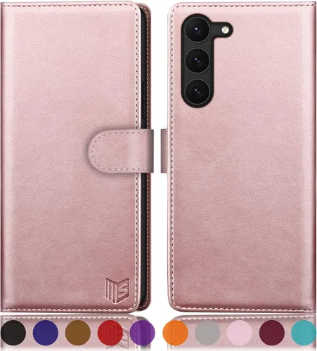 Vista 18 de SUANPOT Funda tipo cartera para Samsung Galaxy S23 5G con bloqueo RFID, soporte para tarjetas de crédito, cubierta protectora de cuero PU tipo libro