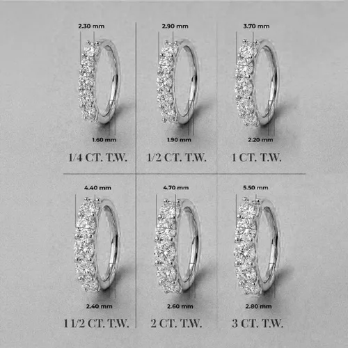 Vista 3 de 1/4 - 3 CTW Anillos de diamantes de laboratorio de 5 piedras para mujer Oro Blanco