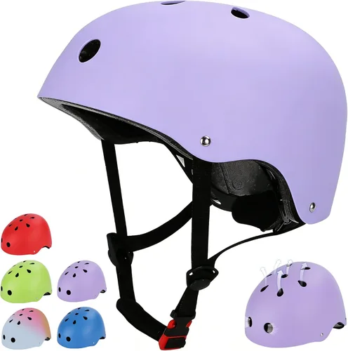 Vista 13 de Casco de bicicleta para niños, casco para niños y niñas de 1-3/2-4/3-5/5-8/8-14 años, ajuste ajustable y ligero, seguridad multideportiva