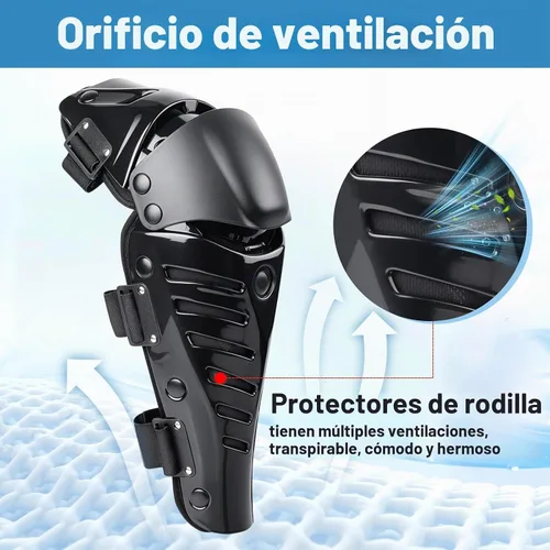 Vista 4 de GES Rodilleras para motocicleta, rodilleras protectoras de rodilla para motocicleta