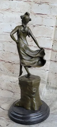 Vista 3 de EUROPEAN BRONZE Coleccionista detallado Bailarín coleccionable por Vallet Escultura de bronce Home Deco Brilliance Hot Cast Hecho a mano Art Noveau