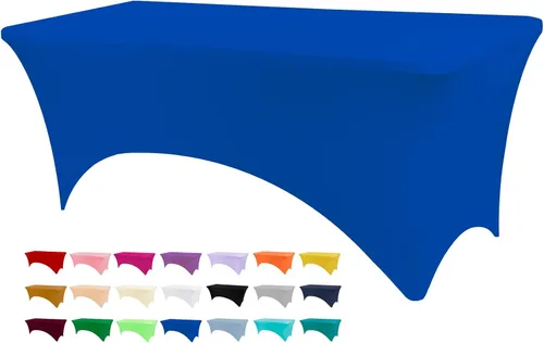 Vista 34 de BDDC - Funda de mesa ajustada de 4 pies, manteles de elastano negros, manteles elásticos lavables y resistentes a las arrugas para eventos, bodas