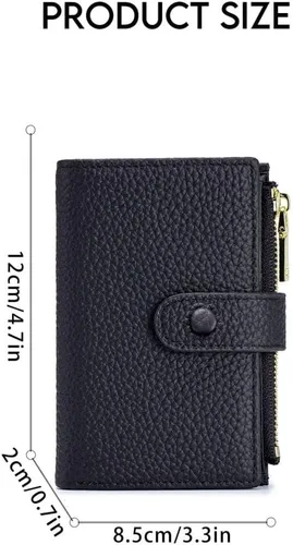Vista 4 de MFFOR Funda de cuero para llaves para mujeres y hombres (negro)