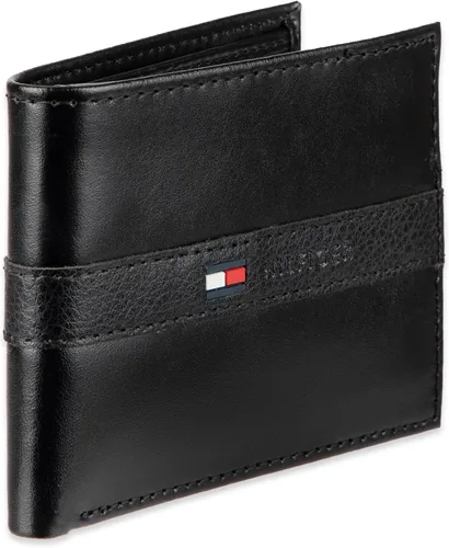 Vista 2 de Tommy Hilfiger Billetera plegable clásica para hombre con ventana de identificación y múltiples ranuras para tarjetas