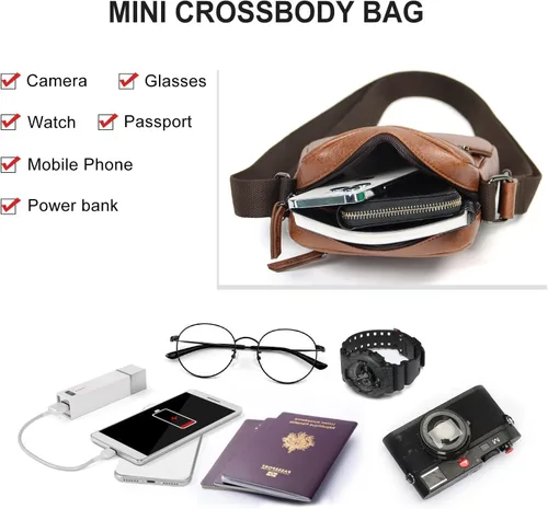 Vista 6 de SmallMedium Crossbody bag for men shoulder bag mens purse satchel leather messenger bag gift man