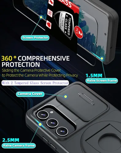 Vista 3 de Funda magnética para Samsung Galaxy S20 FE compatible con carga inalámbrica MagSafe, con 2 protectores de pantalla, anillo de soporte integrado +