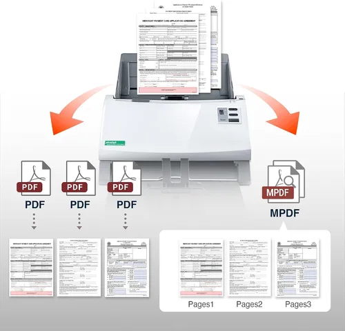 Vista 4 de Plustek Escáner de documentos dúplex PS3140U, Citrix Ready & Twain Support para PC y Mac, escanea y guarda documentos por lotes