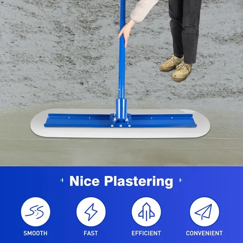 Vista 6 de Paleta de superficie de hormigón, herramienta de nivelación vibratoria de cemento con mango de 3 x 5.9 pies, herramienta de acabado de hormigón