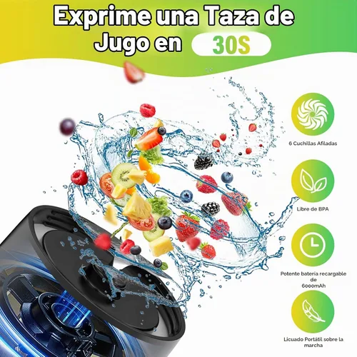 Vista 3 de Licuadora portátil, licuadora personal de 360 W, batidos y licuados