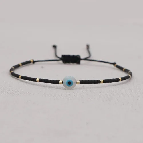 Vista 4 de Zboro 47524 - Pulseras finas con cuentas para mujer accesorios de cuentas joyería pulsera de mal de ojo de la suerte