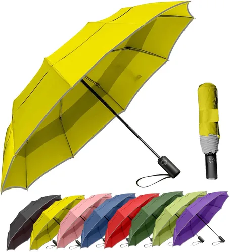 Vista 8 de MRTLLOA Paraguas de Viaje Compacto Resistente al Viento de 42/49 Pulgadas para Lluvia, Ligero, Portátil, Automático, Fuerte, Paraguas Plegable