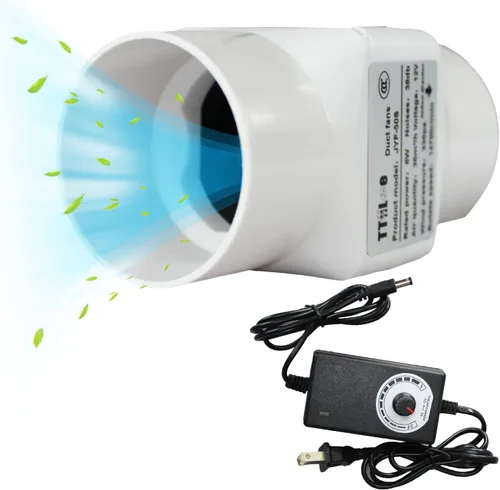 Vista 10 de Ventilador de conducto en línea de 2 pulgadas y 12 V para tienda de cultivo, ventilador de ventilación de 1.969 in y 6 W, ventiladores de escape