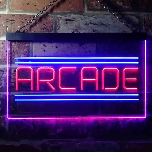 Vista 2 de ADVPRO Arcade Game Zone Room - Letrero de neón LED de doble color, azul y rojo, 12 "x 8.5" st6s32-i3368-br