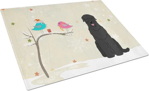 Vista 11 de Caroline's Treasures BB2513LCB - Tabla de cortar de vidrio con texto en inglés "Christmas Presents between Friends" Airedale Terrier - Tabla