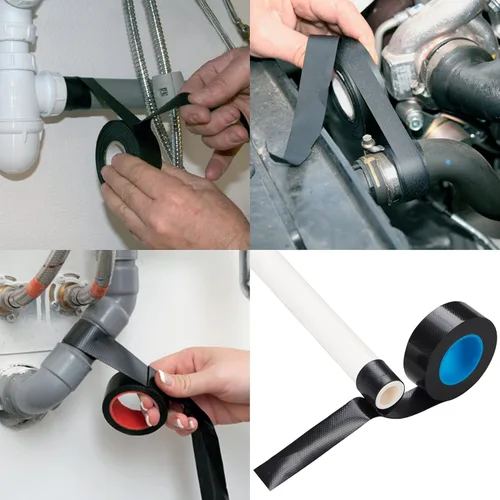 Vista 3 de Lichamp Paquete de 6 cintas de goma autofusibles para empalme de cables eléctricos y reparación de fugas de agua en tuberías, 1 pulgada x 10 pies x